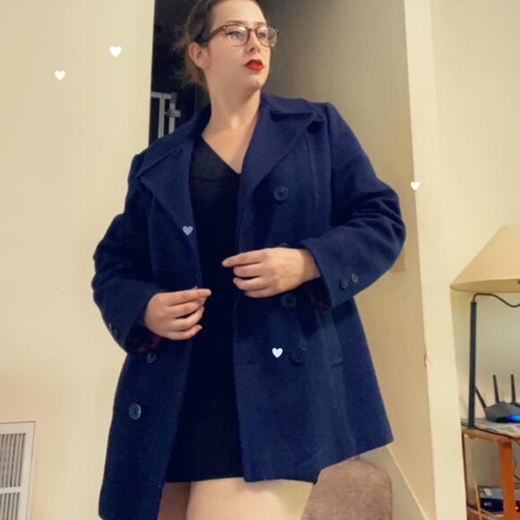 60s naval peacoat in blue - Picture 4 of 7